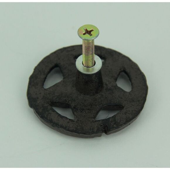 Set of 24 Rustic Brown Cast Iron Western Star Drawer Pulls Knobs - Picture 3 of 3